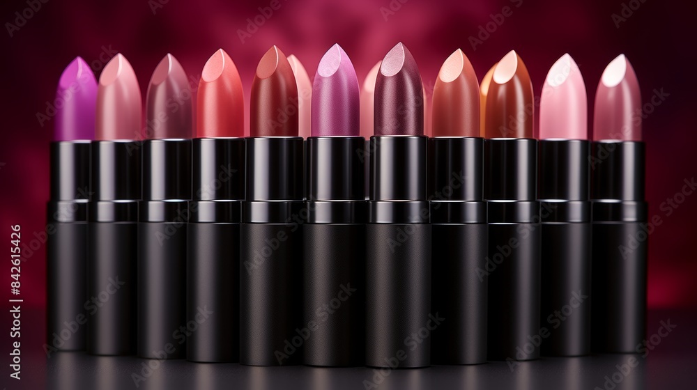 Variety of lipstick colors on vibrant lips background for lipstick ...