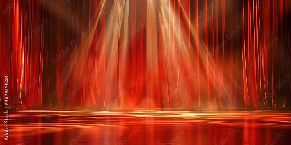 Step onto a dramatic theater stage with vibrant red curtains and ...