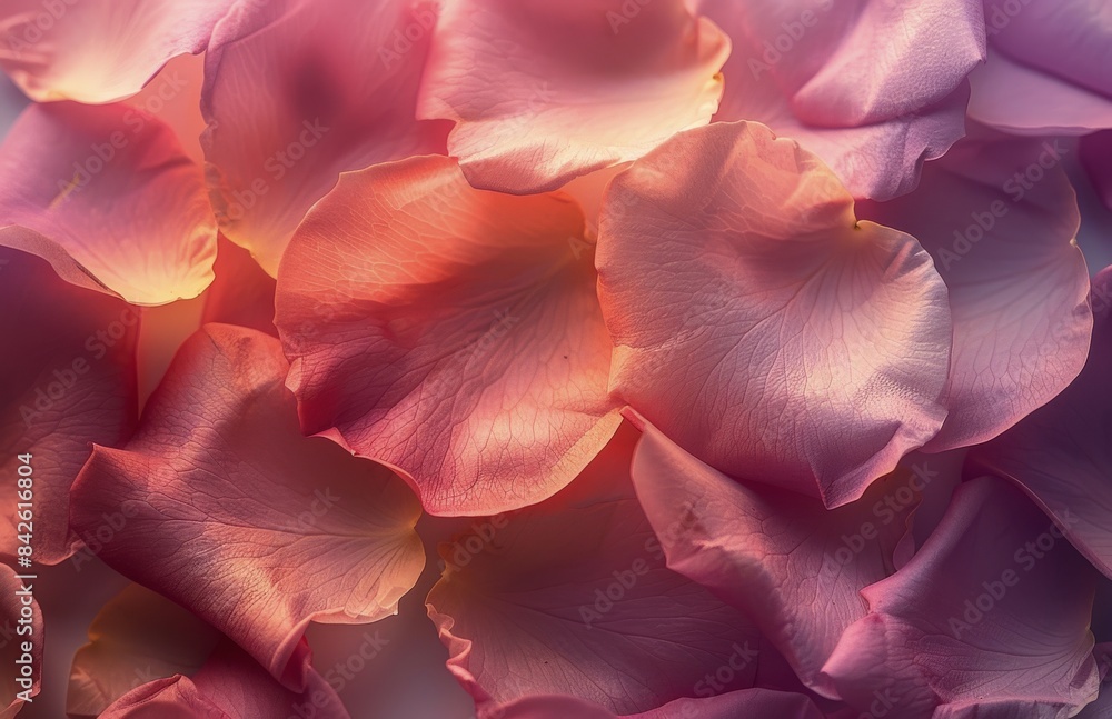 A Closeup View of Delicate Pink Rose Petals A Closeup View of Delicate Pink Rose Petals