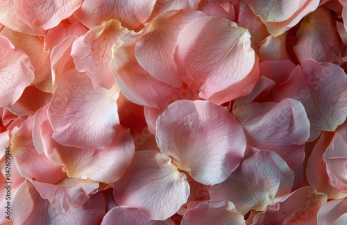 Closeup of Delicate Pink Rose Petals