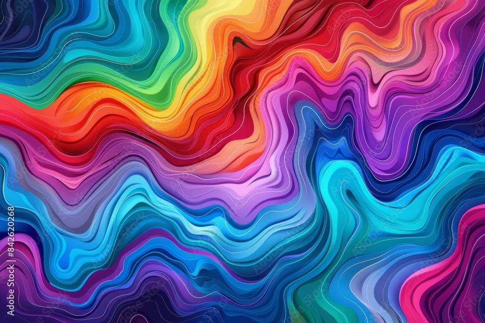 Vibrant abstract colorful wave pattern backdrop