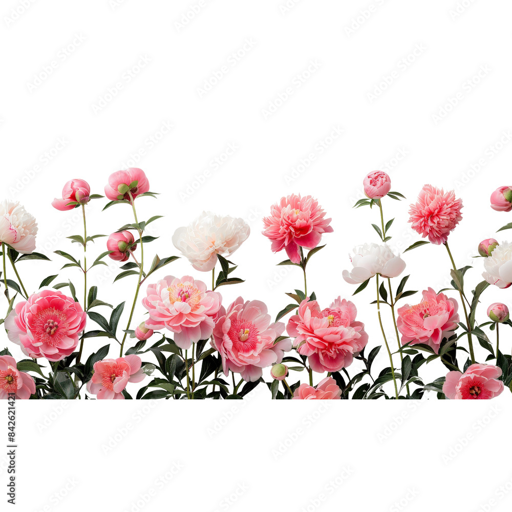 A vibrant summer card illustration with a bouquet of colorful peony flowers A vibrant summer card illustration with a bouquet of colorful peony flowers