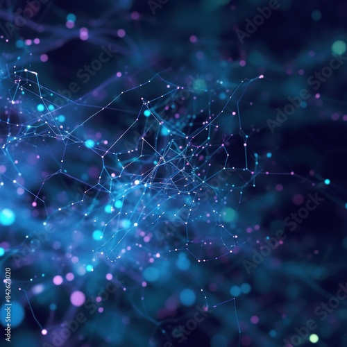 Wallpaper Mural Abstract Network of Blue and Purple Lights Torontodigital.ca