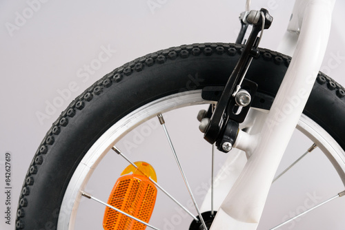 Fragment of a bicycle of front v brakes on a bicycle photo