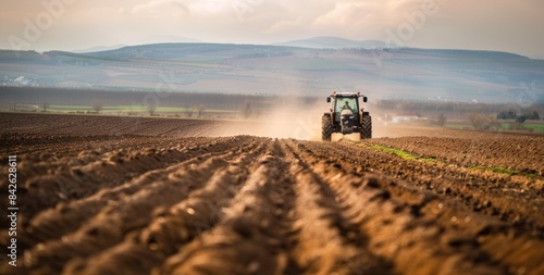 Tractor plowing field © luck