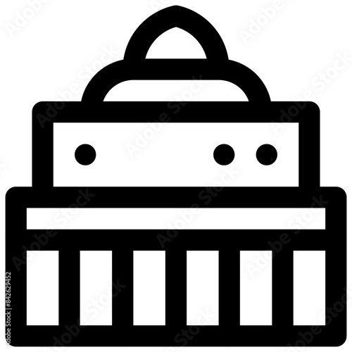 Frozen souffle. Editable stroke vector icon.