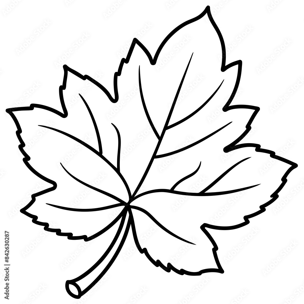 Line art grave leaf vector illustration Line art grave leaf vector illustration