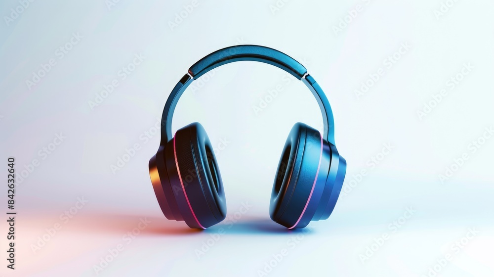A fun and dynamic wireless gaming headphone 2d cartoon illustration stands out against a clean white background A fun and dynamic wireless gaming headphone 2d cartoon illustration stands out against a clean white background