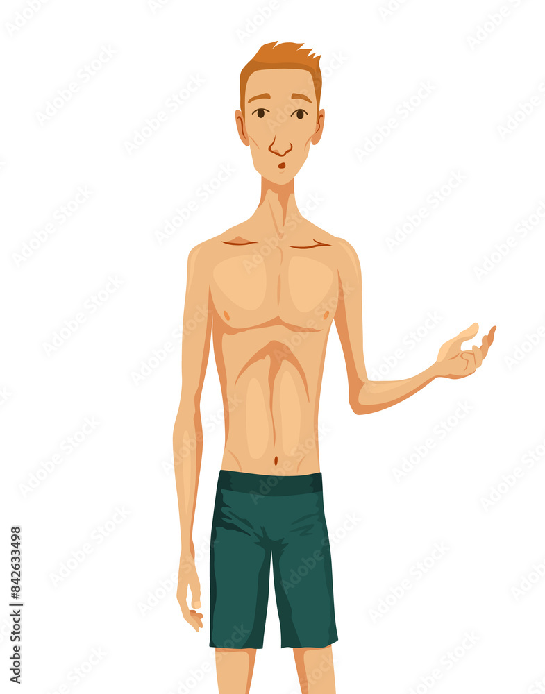Weak man. flat cartoon illustration Weak man. flat cartoon illustration