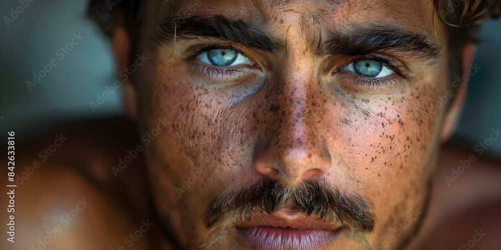 Focused and detail-oriented Closeup of a serious attractive young man. Concept Model Photography, Close-up Portraits, Serious Expression, Attractive Male, Detailed Shots Focused and detail-oriented Closeup of a serious attractive young man. Concept Model Photography, Close-up Portraits, Serious Expression, Attractive Male, Detailed Shots