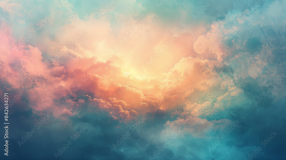 A serene, calming background with soft, pastel hues and a subtle, cloudy texture, evoking a sense of tranquility.