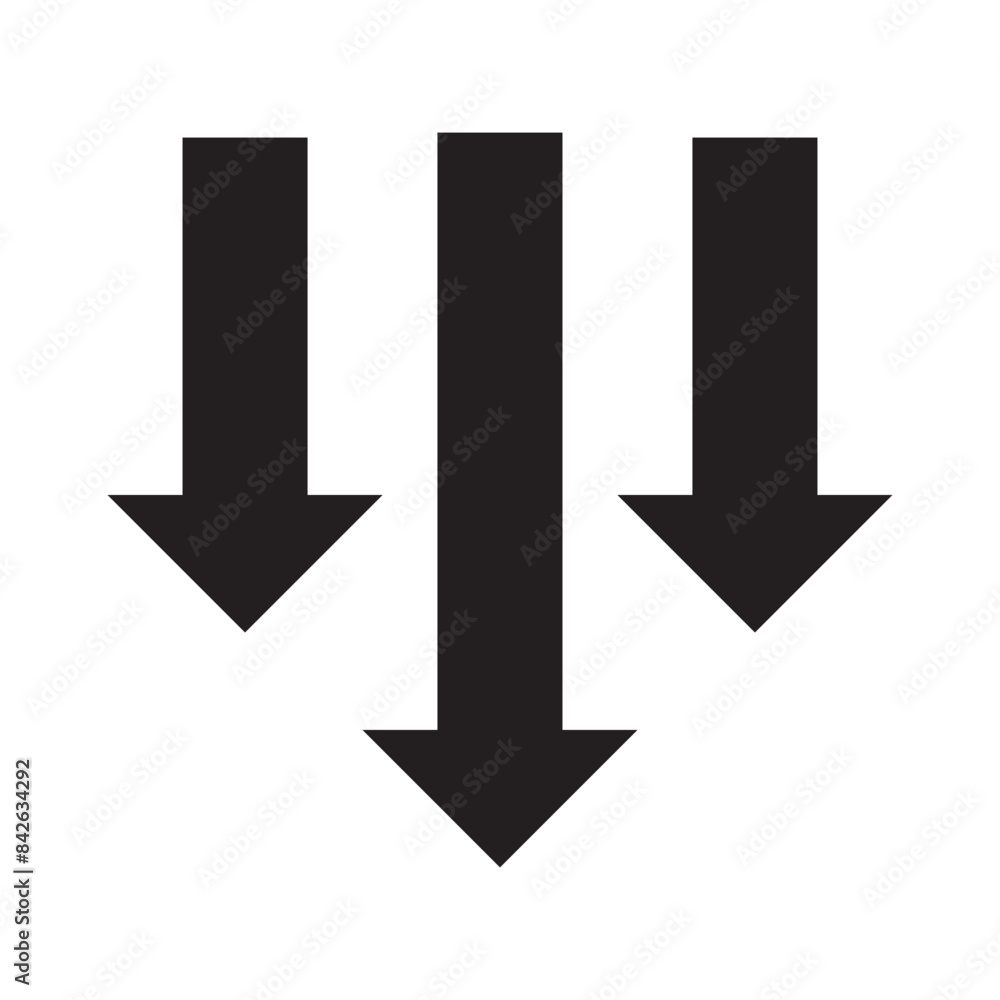 Three down arrows icon. Vector illustration. EPS 10/AI Three down arrows icon. Vector illustration. EPS 10/AI