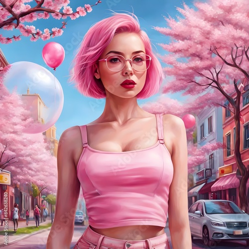 pink-world-hyper-realistic-surreal-and-fantastic-composition-perfect-and-dynamic-digital-painting photo