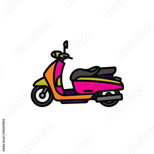 Original vector illustration. City scooter. A contour icon. photo