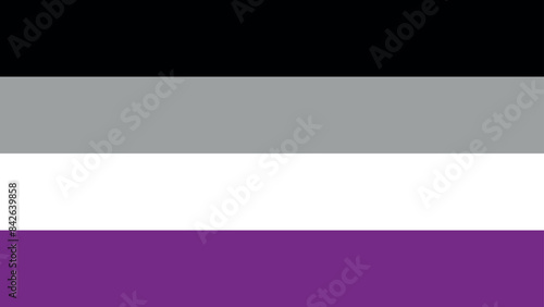 Asexual Pride Flag. Pride Flag. LGBTQ+ colored flag. Pattern. Pride Parade. Multicolored LGBT+ linear flag.