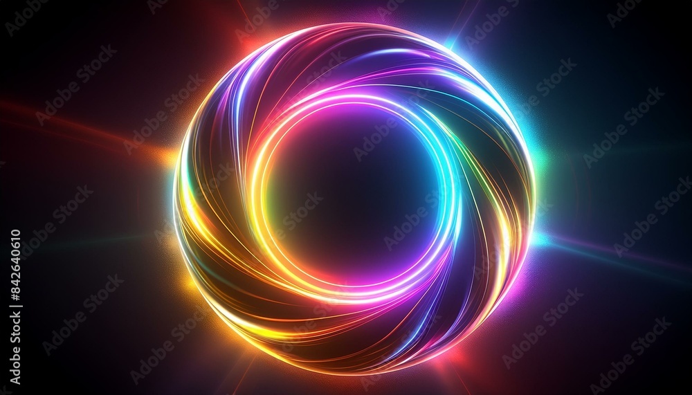 3d fluid Circular glow as multicolored energy flows neon element abstract metallic holographic colored circle 3d fluid Circular glow as multicolored energy flows neon element abstract metallic holographic colored circle