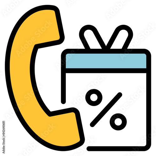 Call for sales flat icon symbol sign from modern sale collection in  flat style full colour for mobile concept and web apps design. Business and marketing related vector line icon.