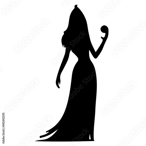 Witch Silhouette with Broom 