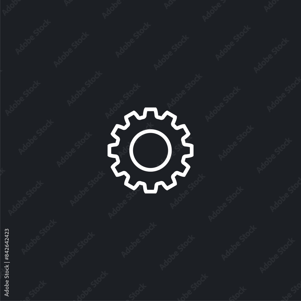 Gear Icon image, isolated on black background Gear Icon image, isolated on black background