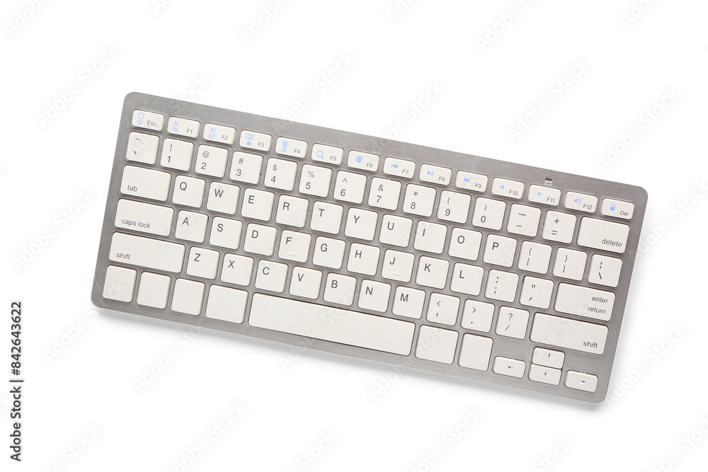 Modern wireless keyboard isolated on white background Modern wireless keyboard isolated on white background