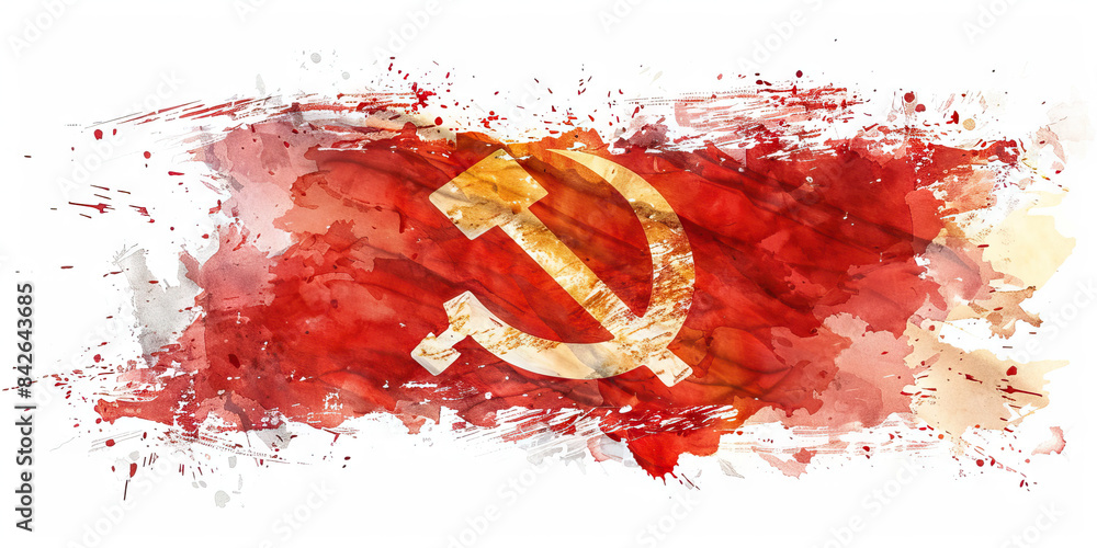 Communist Flag Of Russia, USSR, Red Flag, Hammer And Sickle In Yellow - Foto 8
