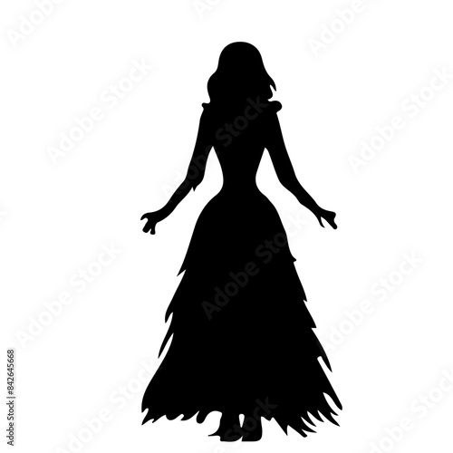 Witch Silhouette with Broom Vector