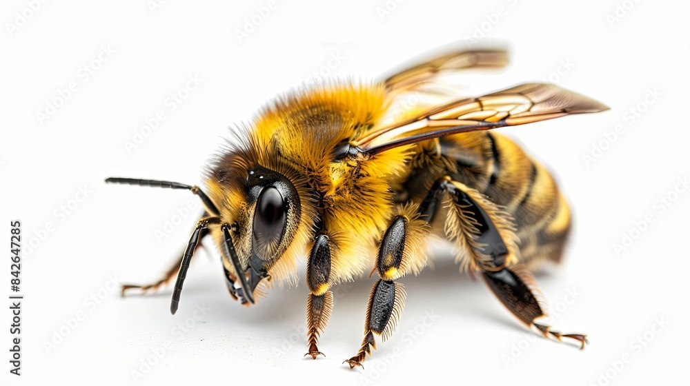 Wild bee isolated on a white background Wild bee isolated on a white background