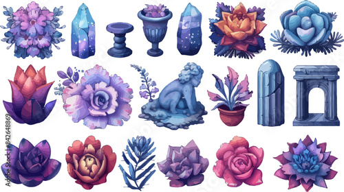 Classical Vases and Elements Stickers Collection for Artistic Decor