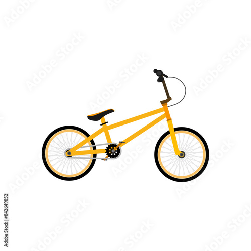 BMX bike flat design vector illustration isolated on white background. Modern City Bicycle or BMX Bike, Sport and Relaxation Concept, Flat Vector Illustration Design