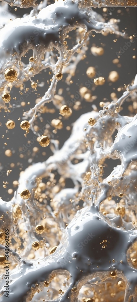 Fototapeta premium a close up of a bunch of bubbles in a liquid filled glass