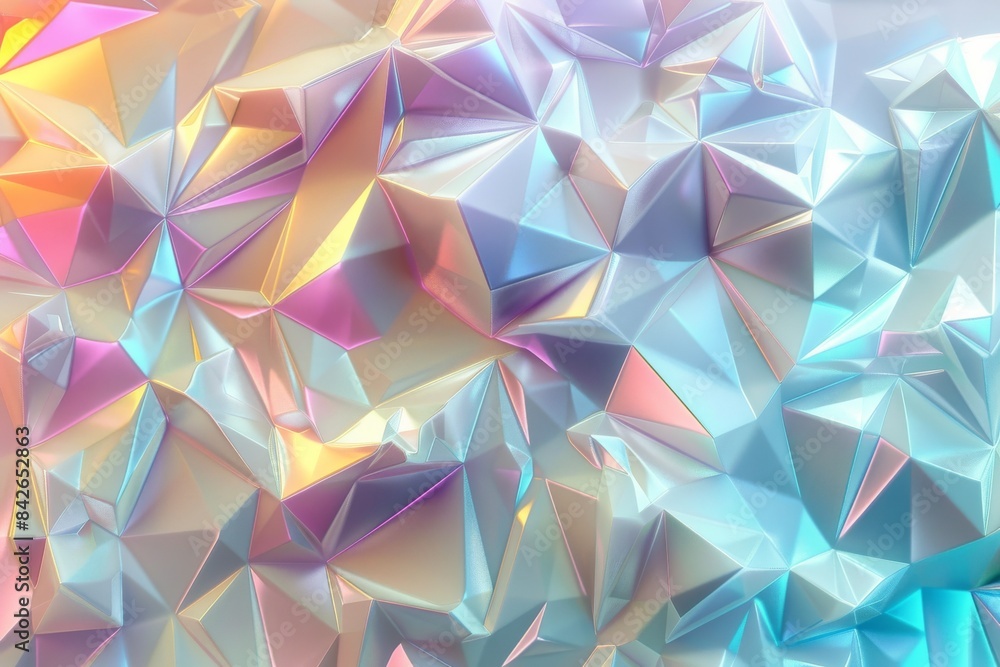 Abstract Holographic Geometric Pattern in Pastel Colors Abstract Holographic Geometric Pattern in Pastel Colors