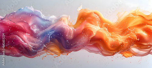 Dynamic splashes of bold colors on a pure white surface, showcasing vibrant hues and sharp contrast