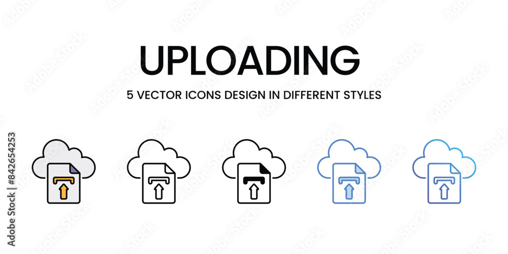 Uploading icons vector set stock illustration. Uploading icons vector set stock illustration.