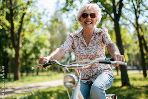 Senior woman living a healthy and happy retirement lifestyle © ALEXSTUDIO