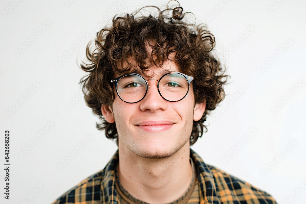 Fototapeta premium a man with glasses and a plaid shirt