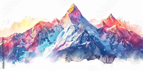 The Sacred Mountain: Religions as Peaks in a Global Mountain Range - Picture different religions as peaks in a mountain range, each offering a unique perspective and path to spiritual enlightenment photo
