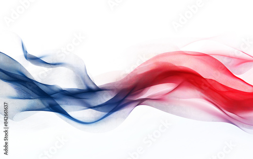 Flowing fabric with smooth transition from blue to red hues, in American flag colors, scheme or patterns. Abstract wave pattern is ideal as background for any American national holiday