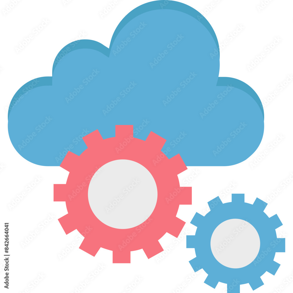 Cloud Settings vector icon in flat style Cloud Settings vector icon in flat style