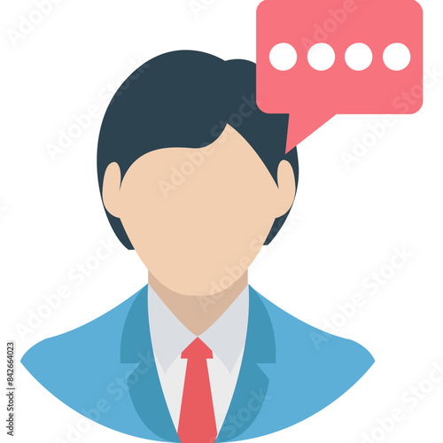 Speech vector icon in flat style 