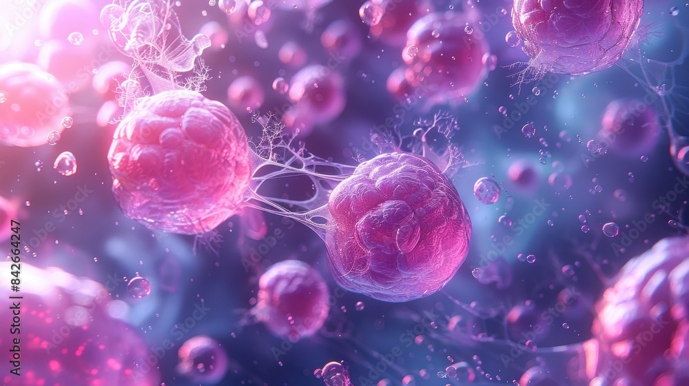 hyperealistic cells floating hyperealistic cells floating