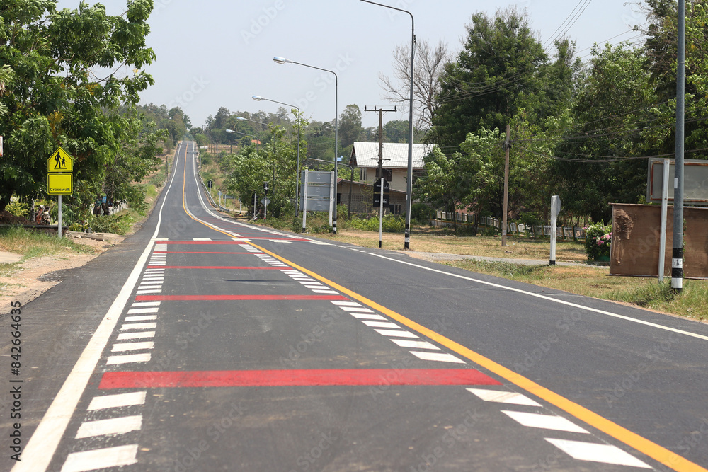 Fototapeta premium Empty asphalt road with with nature landscape