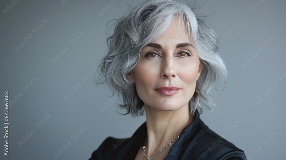 Silver Streaks and Confident Smiles: A Portrait of Beauty Silver Streaks and Confident Smiles: A Portrait of Beauty