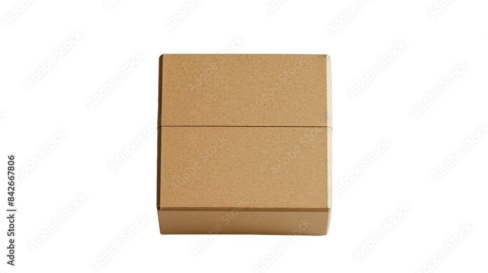 A closed cardboard box, brown in color, placed on a blank background, ideal for mockup purposes with a transparent PNG background. A closed cardboard box, brown in color, placed on a blank background, ideal for mockup purposes with a transparent PNG background.