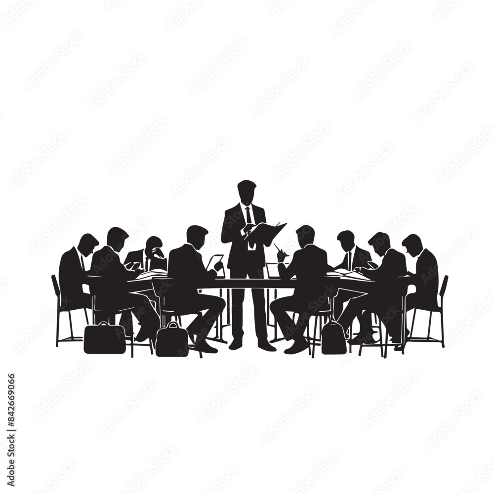 University students doing group study silhouette, University students doing group study silhouette,