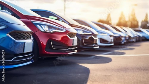 Car showroom with a magnificent view of the cars for sale. Car dealer with many cars indoors