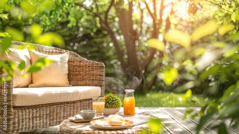 Fototapeta premium A Moment of Tranquility Amidst the Lush Greenery