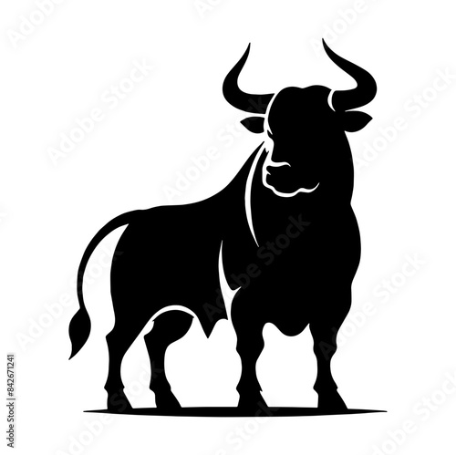 Bull Silhouette, Perfect for Strength and Power Themes - Flat Vector Illustration