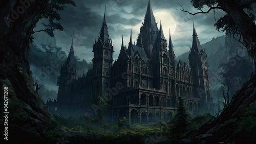 Wallpaper Mural dark castle in woods Torontodigital.ca