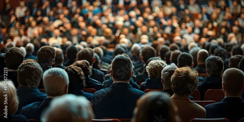 Crowded room with many people. Concept Large Event, Social Gathering, Packed Venue, Busy Environment