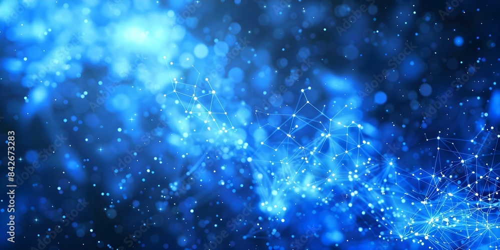 Enhanced cybersecurity with a blue digital background featuring dots, lines, and network elements. Concept Cybersecurity, Digital Backgrounds, Networking, Dots, Lines Enhanced cybersecurity with a blue digital background featuring dots, lines, and network elements. Concept Cybersecurity, Digital Backgrounds, Networking, Dots, Lines
